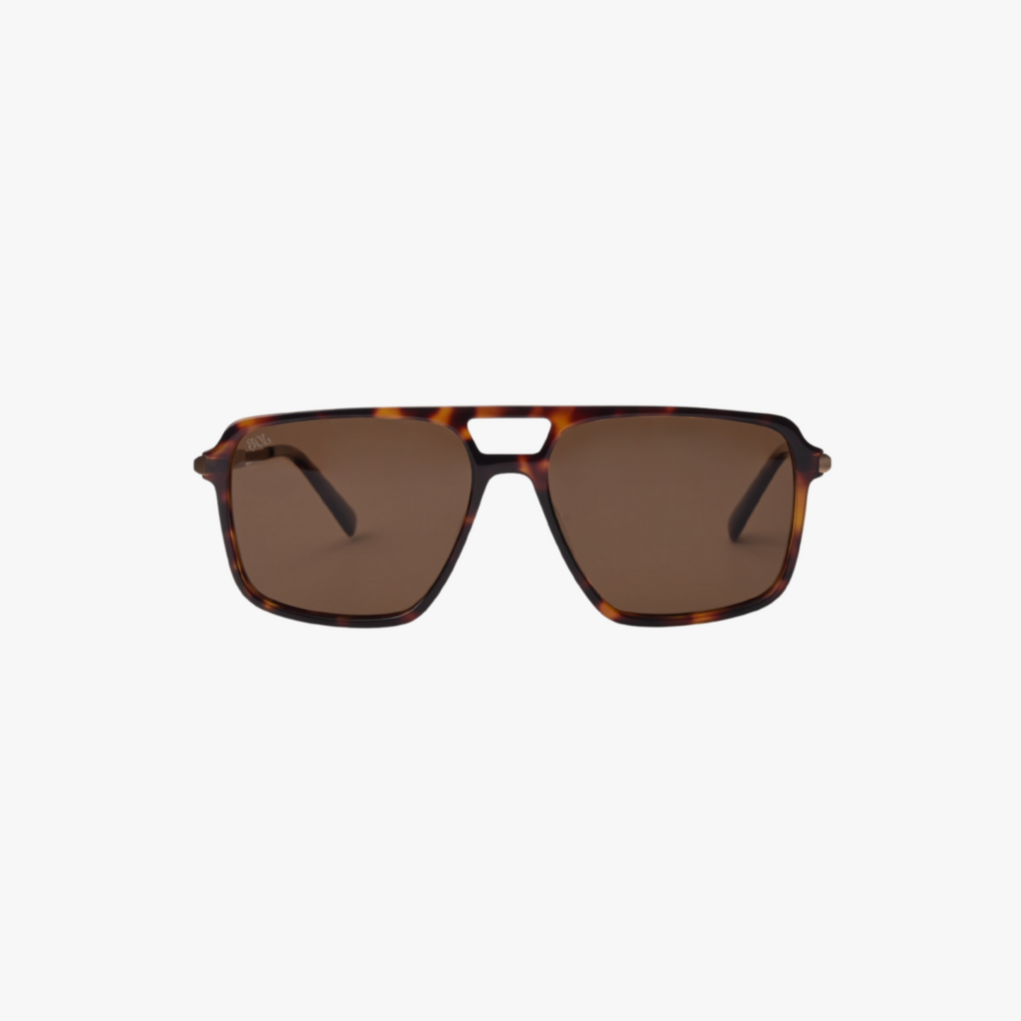 Classic tortoise square shaped sunglasses with metal arms