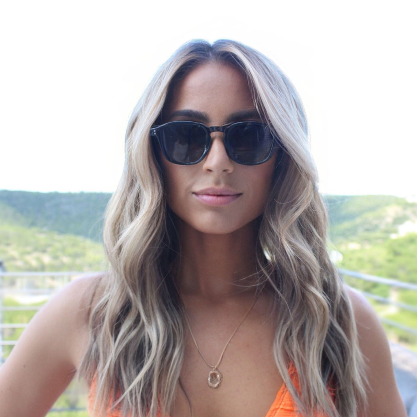 Banks - Black square shaped sunglasses with black lenses