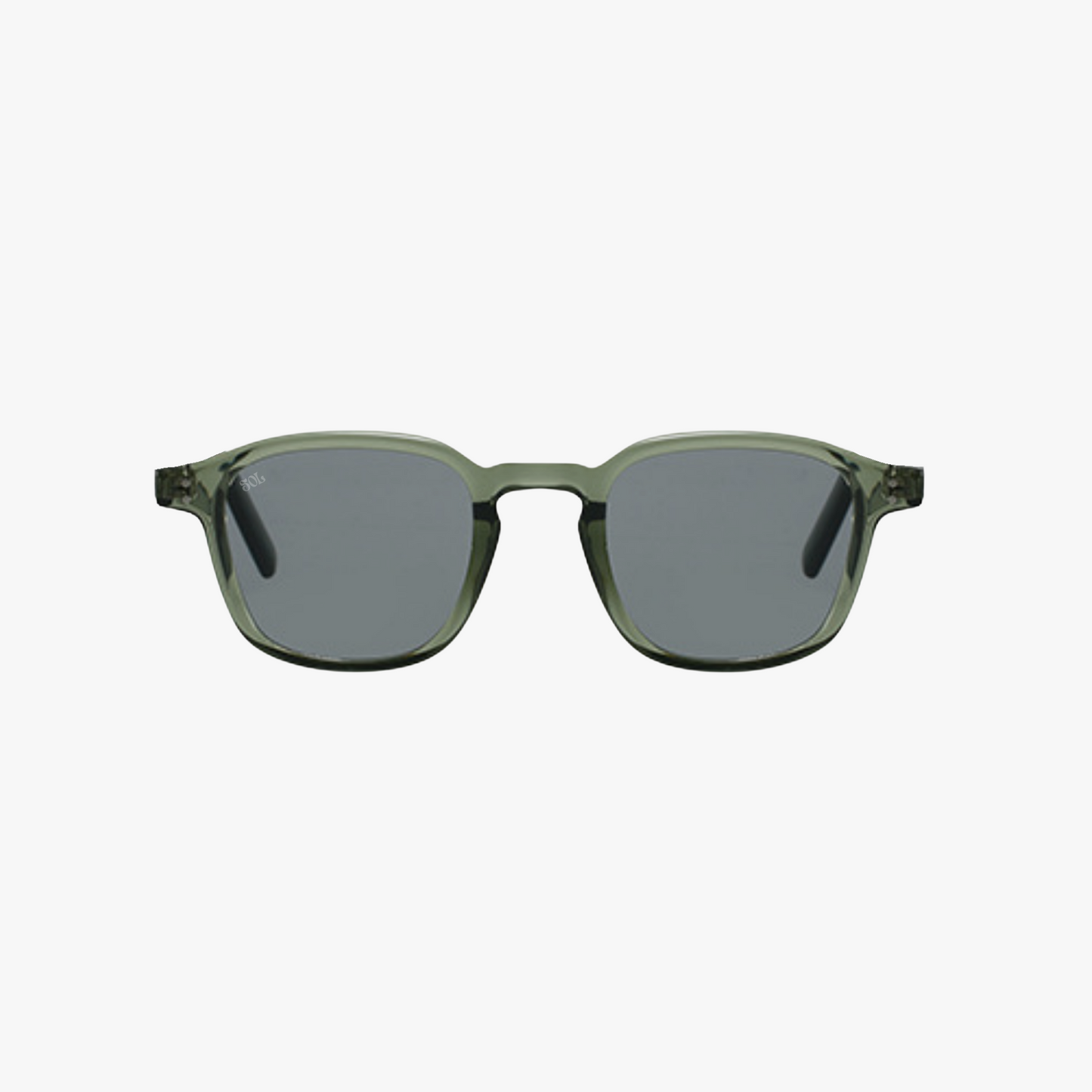 Banks- Crystal Green square shaped sunglasses with grey lenses