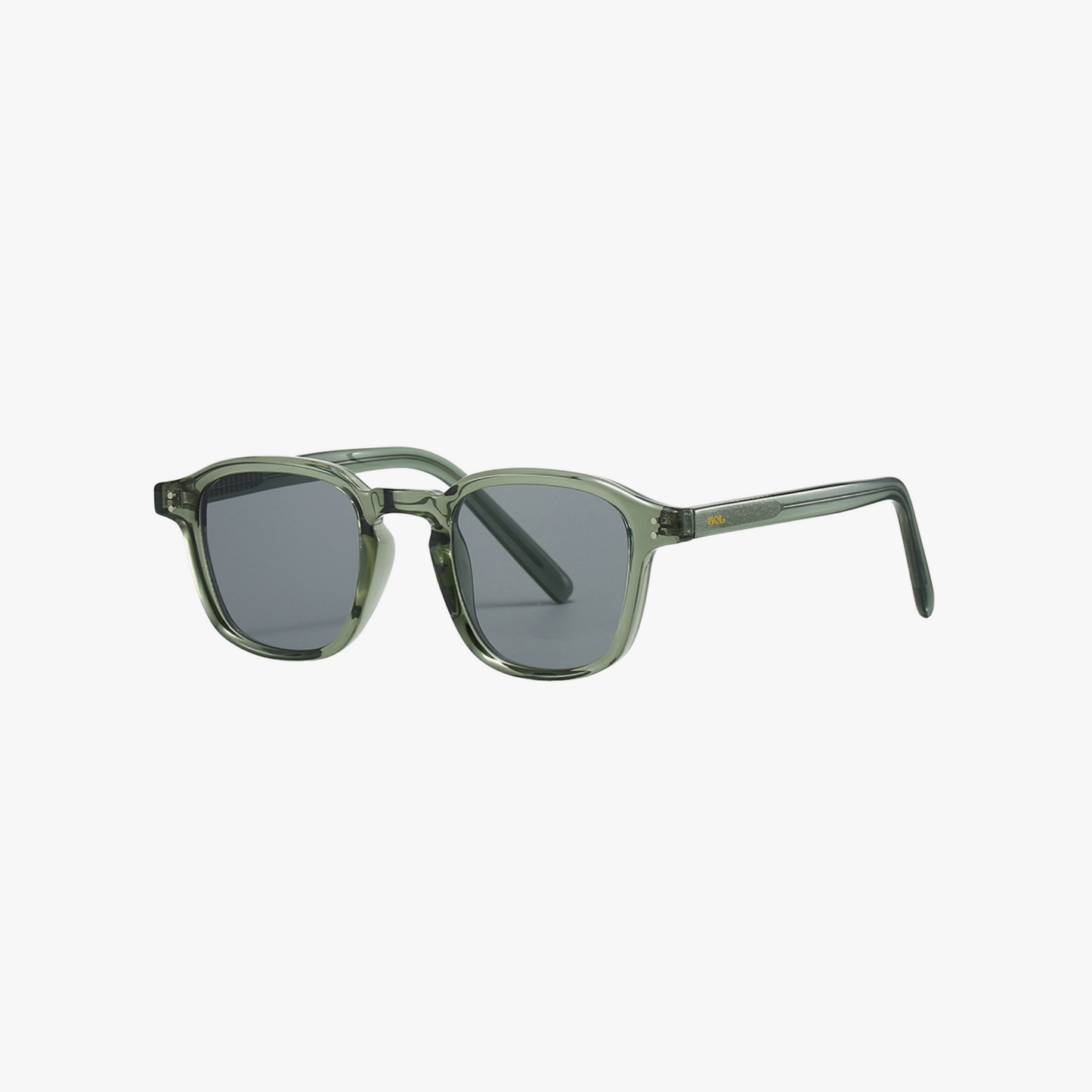 Banks- Crystal Green square shaped sunglasses with grey lenses